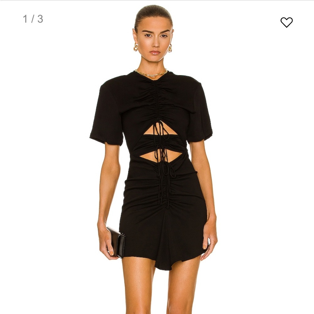 Christopher Esber Ruched Multi Tie Mini Dress Black